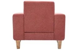 Miliboo Skandinavischer Sessel aus terracottafarbenem Stoff und hellem Holz FJORD* Design-sessel|Sessel