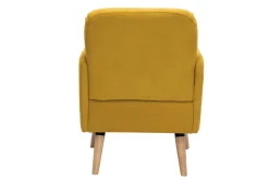 Miliboo Skandinavischer Sessel aus senfgelbem Stoff mit Samteffekt und Holz ISKO* Design-sessel|Sessel