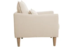 Miliboo Skandinavischer Sessel aus beigem Stoff und massivem Hevea-Holz KATE* Design-sessel|Sessel