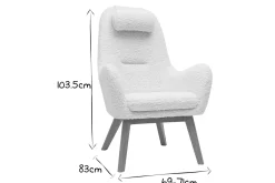 Miliboo Skandinavischer Sessel aus Stoff mit Woll-Effekt und Holz MANIA* Design-sessel|Sessel