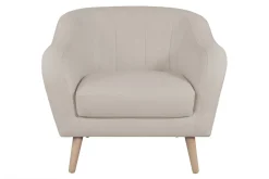 Miliboo Skandinavischer Sessel aus beigem Stoff mit Holz ISIS* Design-sessel|Sessel
