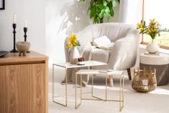 Miliboo Skandinavischer Sessel aus beigem Stoff mit Holz ISIS* Design-sessel|Sessel