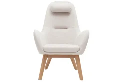 Miliboo Skandinavischer Sessel aus beigem Stoff mit hellem Holz MANIA* Design-sessel|Sessel