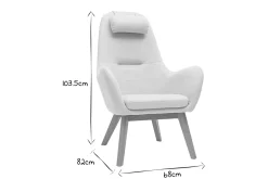 Miliboo Skandinavischer Sessel aus beigem Stoff mit hellem Holz MANIA* Design-sessel|Sessel