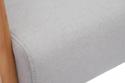 Miliboo Skandinavischer Sessel aus hellgrauem Stoff mit Samteffekt und hellem Massivholz DERRY* Design-sessel|Sessel