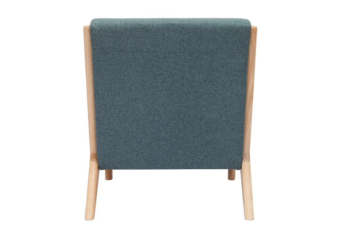 Miliboo Skandinavischer Sessel aus graugrünem Stoff mit Samteffekt und hellem Massivholz DERRY* Design-sessel|Sessel
