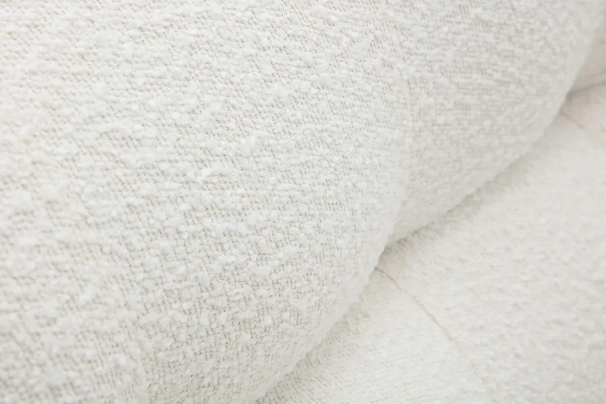 Miliboo Skandinavischer Sessel aus weißem Stoff mit Bouclé-Wolleffekt und hellem Holz YUMI* Design-sessel|Sessel