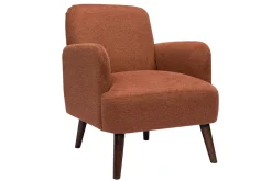 Miliboo Skandinavischer Sessel aus samtigem texturiertem Stoff in verbrannter Erde und dunklem Holz ISKO* Design-sessel|Sessel
