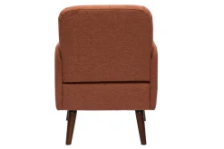 Miliboo Skandinavischer Sessel aus samtigem texturiertem Stoff in verbrannter Erde und dunklem Holz ISKO* Design-sessel|Sessel