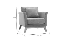 Miliboo Skandinavischer Sessel aus terracottafarbenem Stoff mit Samteffekt, abnehmbarem Bezug und hellem Holz OSLO* Design-sessel|Sessel