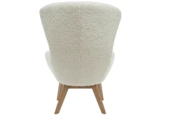 Miliboo Skandinavischer Sessel aus weißem, gelocktem Woll-Effekt-Stoff und Holz ESKUA* Design-sessel|Sessel