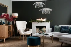 Miliboo Skandinavischer Sessel aus weißem, gelocktem Woll-Effekt-Stoff und Holz ESKUA* Design-sessel|Sessel