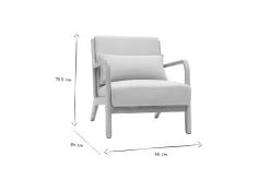 Miliboo Skandinavischer Sessel aus weißem Stoff mit Bouclé-Wolleffekt und hellem Massivholz DERRY* Design-sessel|Sessel