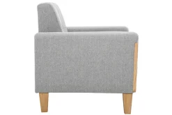 Miliboo Skandinavischer Sessel in Hellgrau und Holz FJORD* Design-sessel|Sessel