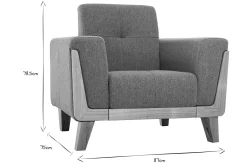 Miliboo Skandinavischer Sessel in Hellgrau und Holz FJORD* Design-sessel|Sessel