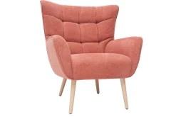 Miliboo Skandinavischer Sessel in terrakotta Stoff (Lachs-farbe) und Holz AVERY* Design-sessel|Sessel