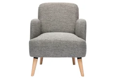 Miliboo Skandinavischer Sessel in Hellgrau und hellem Holz ISKO* Design-sessel|Sessel