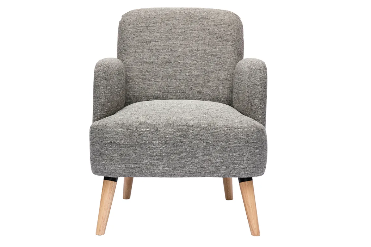 Miliboo Skandinavischer Sessel in Hellgrau und hellem Holz ISKO* Design-sessel|Sessel