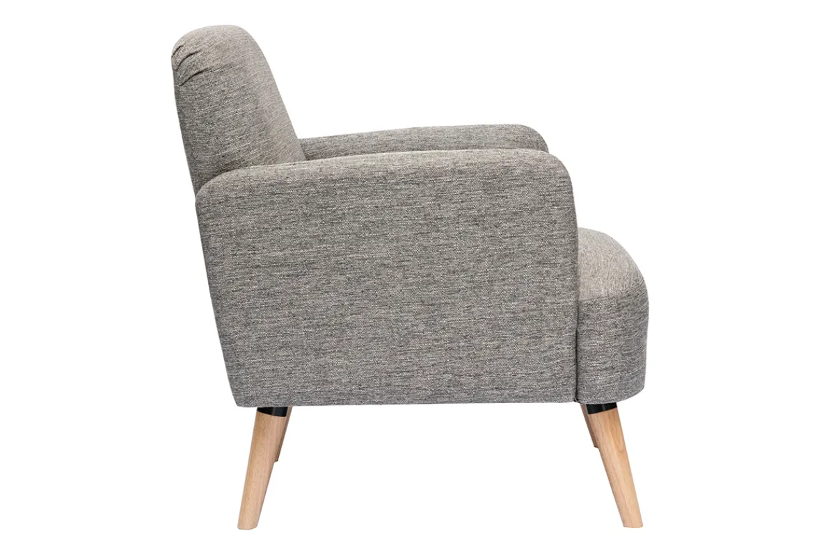 Miliboo Skandinavischer Sessel in Hellgrau und hellem Holz ISKO* Design-sessel|Sessel