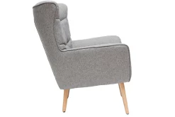 Miliboo Skandinavischer Sessel in hellgrauem Stoff und Holz AVERY* Design-sessel|Sessel