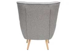 Miliboo Skandinavischer Sessel in hellgrauem Stoff und Holz AVERY* Design-sessel|Sessel