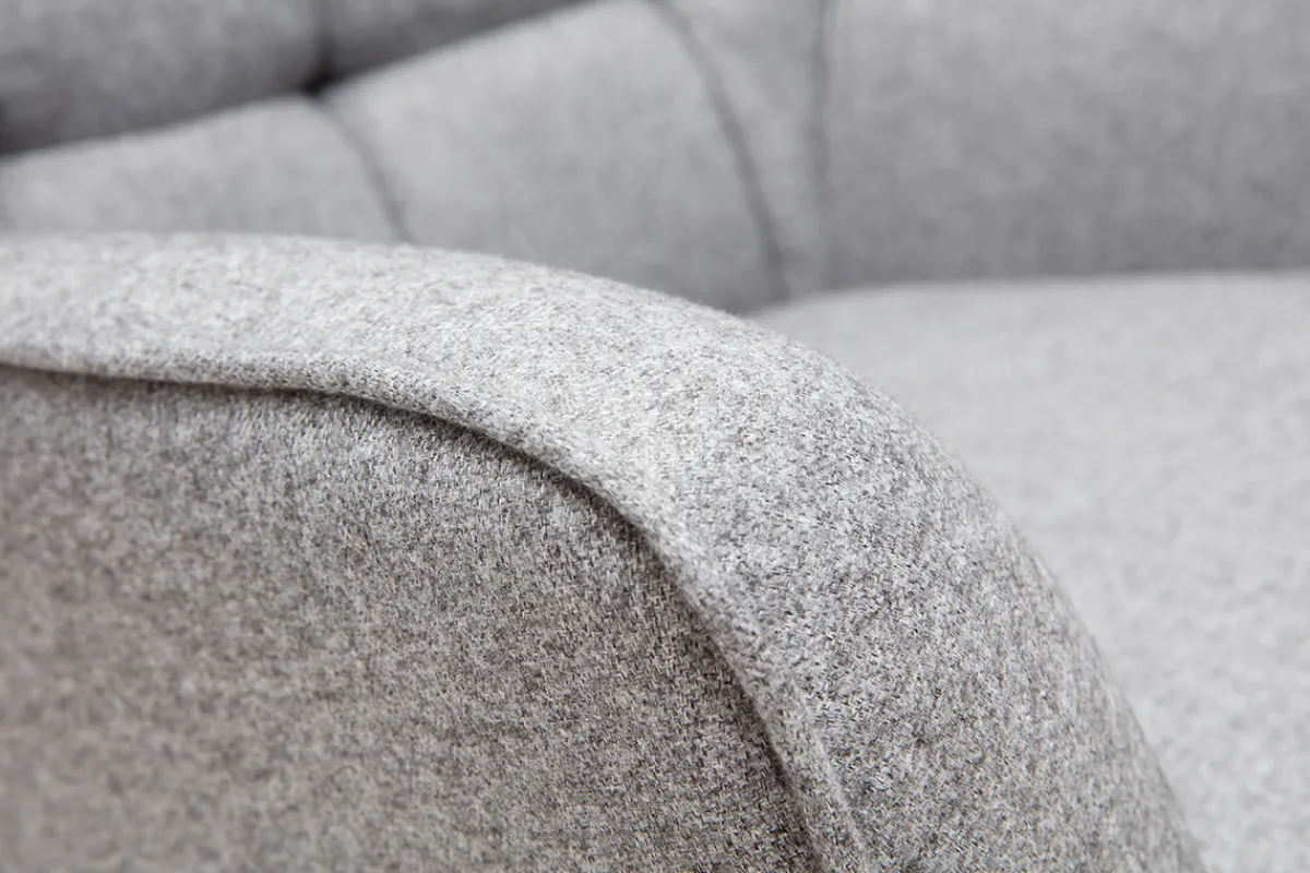 Miliboo Skandinavischer Sessel in hellgrauem Stoff und Holz AVERY* Design-sessel|Sessel
