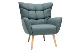 Miliboo Skandinavischer Sessel in grünem Stoff und Holz AVERY* Design-sessel|Sessel