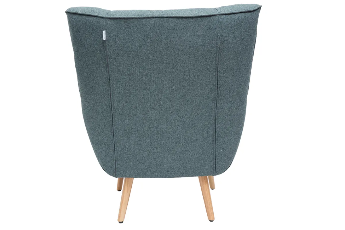 Miliboo Skandinavischer Sessel in grünem Stoff und Holz AVERY* Design-sessel|Sessel