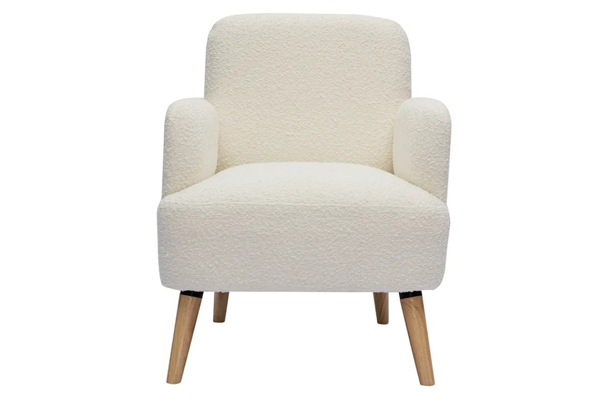 Miliboo Skandinavischer Sessel mit Woll-Effekt und Holz ISKO* Design-sessel|Sessel