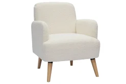 Miliboo Skandinavischer Sessel mit Woll-Effekt und Holz ISKO* Design-sessel|Sessel