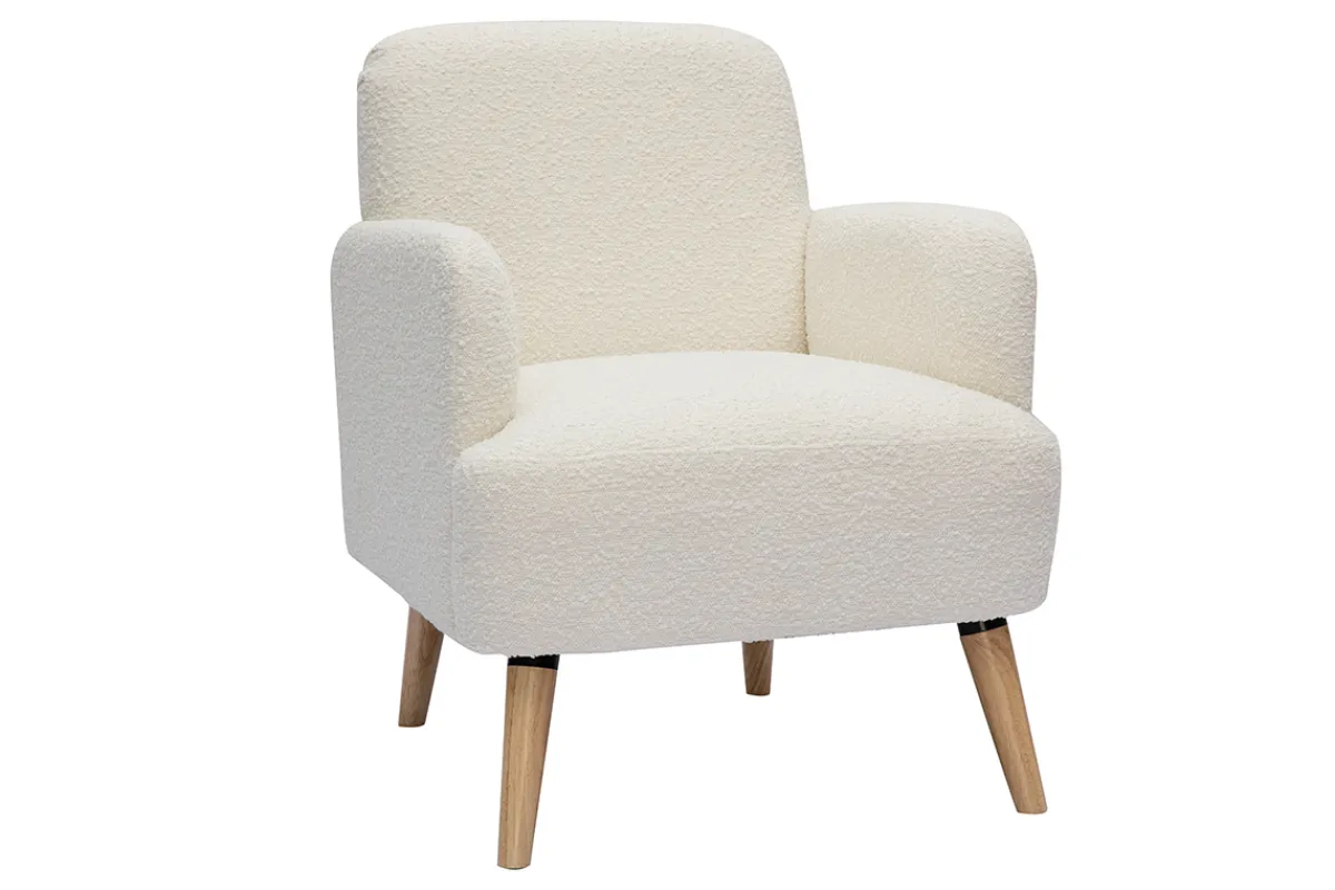 Miliboo Skandinavischer Sessel mit Woll-Effekt und Holz ISKO* Design-sessel|Sessel