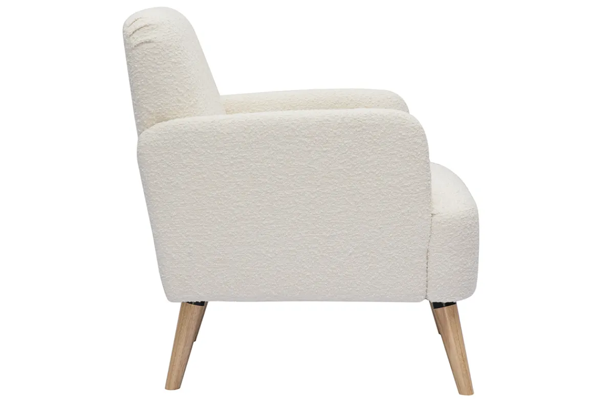Miliboo Skandinavischer Sessel mit Woll-Effekt und Holz ISKO* Design-sessel|Sessel