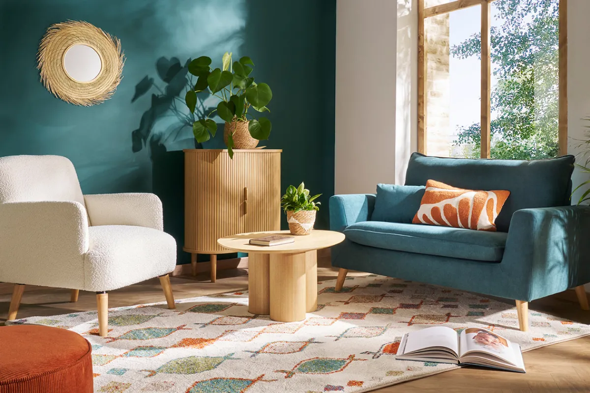 Miliboo Skandinavischer Sessel mit Woll-Effekt und Holz ISKO* Design-sessel|Sessel