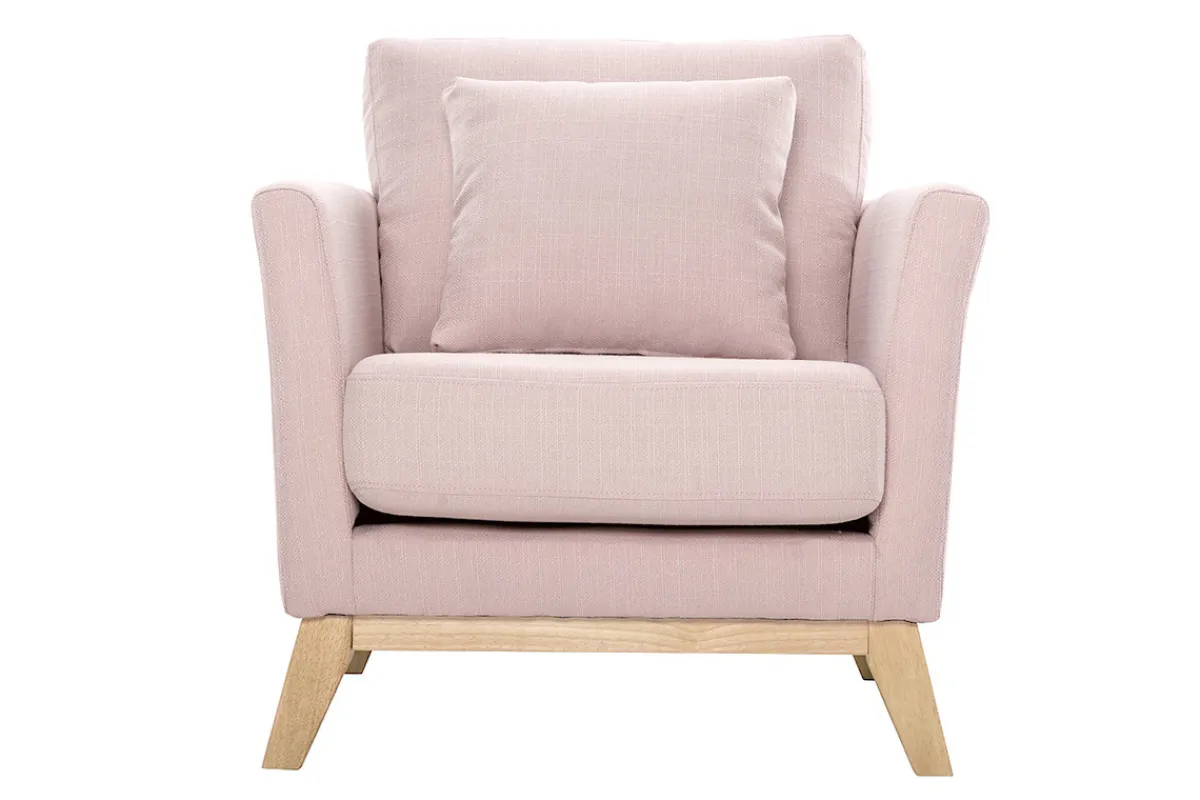 Miliboo Skandinavischer Sessel mit abnehmbarem, rosafarbenem Bezug OSLO* Design-sessel|Sessel