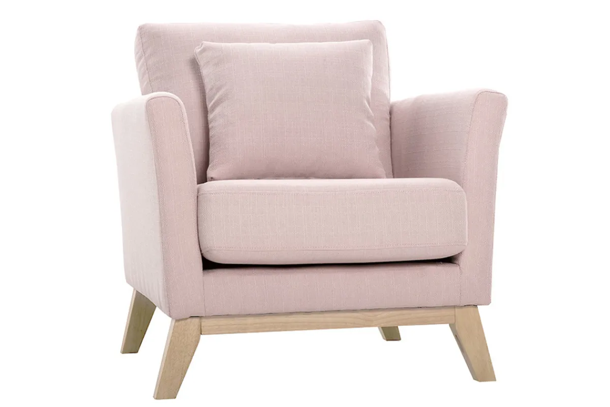Miliboo Skandinavischer Sessel mit abnehmbarem, rosafarbenem Bezug OSLO* Design-sessel|Sessel