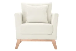 Miliboo Skandinavischer Sessel mit abnehmbarem Bezug in Weiß mit Bouclé-Wolleffekt OSLO* Design-sessel|Sessel