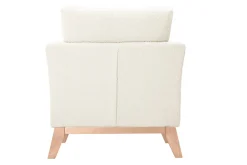 Miliboo Skandinavischer Sessel mit abnehmbarem Bezug in Weiß mit Bouclé-Wolleffekt OSLO* Design-sessel|Sessel