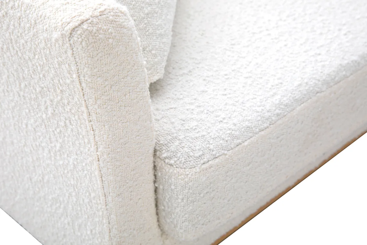 Miliboo Skandinavischer Sessel mit abnehmbarem Bezug in Weiß mit Bouclé-Wolleffekt OSLO* Design-sessel|Sessel