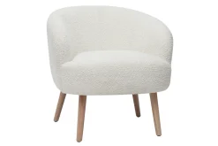 Miliboo Skandinavischer Sessel mit Bouclé-Wolleffekt und Holz MAGGIE* Design-sessel|Sessel