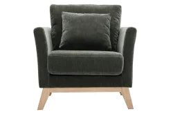 Miliboo Skandinavischer Sessel mit abnehmbarem Bezug in Velourseffekt in Senf OSLO* Design-sessel|Sessel