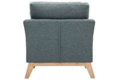 Miliboo Skandinavischer Sessel mit abnehmbarem Bezug aus graugrünem Stoff und hellem Holz OSLO* Design-sessel|Sessel