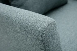 Miliboo Skandinavischer Sessel mit abnehmbarem Bezug aus graugrünem Stoff und hellem Holz OSLO* Design-sessel|Sessel