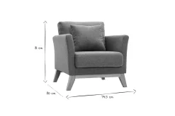 Miliboo Skandinavischer Sessel mit abnehmbarem Bezug aus graugrünem Stoff und hellem Holz OSLO* Design-sessel|Sessel