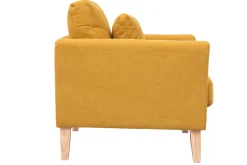 Miliboo Skandinavischer Sessel mit abnehmbarem Bezug in Samteffekt in Senf OSLO* Design-sessel|Sessel