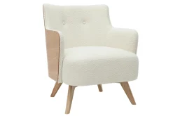 Miliboo Skandinavischer Sessel mit Woll-Effekt und Holz VALMY* Design-sessel|Sessel