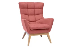 Miliboo Skandinavischer Sessel Stoff mit Samteffekt Terracotta mit Holzfüßen BRODY* Design-sessel|Sessel