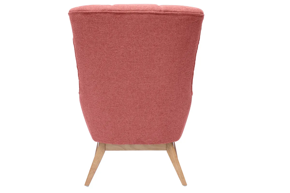 Miliboo Skandinavischer Sessel Stoff mit Samteffekt Terracotta mit Holzfüßen BRODY* Design-sessel|Sessel