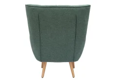 Miliboo Skandinavischer Sessel Stoff mit Samteffekt Dunkelgrün mit Holzfüßen AVERY* Design-sessel|Sessel