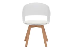 Miliboo Skandinavischer Stuhl in Weiß und hellem Holz PRISMA* Design-stühle