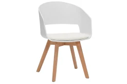 Miliboo Skandinavischer Stuhl in Weiß und hellem Holz PRISMA* Design-stühle